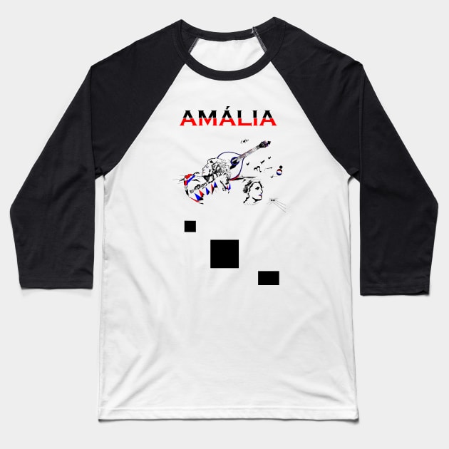 Amália Rodrigues - Fado Baseball T-Shirt by FranciscoCapelo